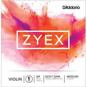 Comparateur de prix : D'Addario DZ311 3/4M - Corde seule (Mi) violon Zyex, manche 3/4, Medium