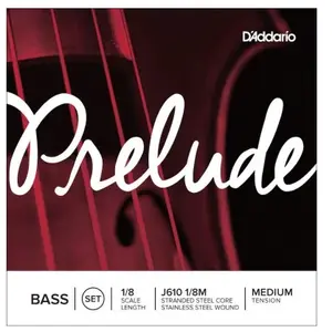 Comparateur de prix : D'Addario J610 1/8M - Jeu de cordes contrebasse Prelude, manche 1/8, Medium