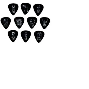 Comparateur de prix : Planet Waves 1CBK4-10JS Joe Satriani Pack de 10 Médiators Moyen Noir