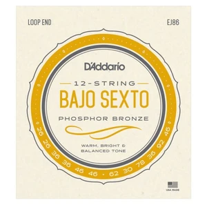D'Addario EJ86 Bajo Sexto - Jeu de 12 cordes pas cher