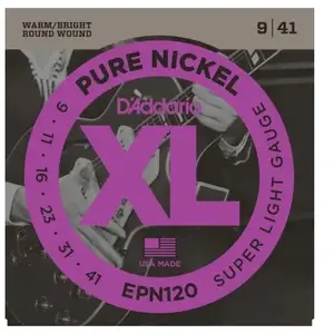 D'Addario EPN120 Cordes en nickel pur pour guitare électrique Super Light 9-41 pas cher