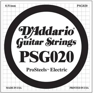 D'Addario ProSteels PSG020, .020 - Corde au détail - guitare électrique