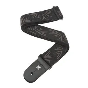 Planet Waves D'Addario 50F078 - Sangle de guitare tissée, Black/Gray Tattoo