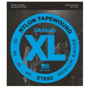 Comparateur de prix : D'addario ETB92 Tapewound Médium 50-105 - Jeu de cordes basse 4 cordes