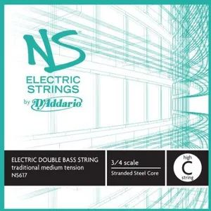 Comparateur de prix : D'Addario NS617 - Corde seule traditionnelle (Do aigu) contrebasse NS Electric, manche 3/4, Medium