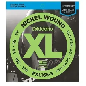Comparateur de prix : D'Addario And Co EXL165-5 Nickel Wound Long Scale Light 5C 45-135 Cordes guitares basses 5
