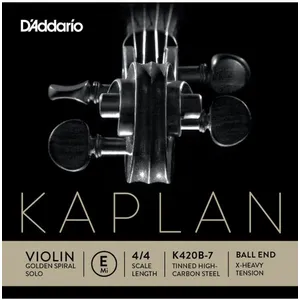 Comparateur de prix : D'Addario K420B-7 - Corde seule (mi) violon 4/4 Kaplan, extrémité à bo...