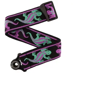 D'Addario D'Addario Auto Lock Woven Nylon Guitar Strap Green / Purple Lizards sangle de guitareVendu paramazon