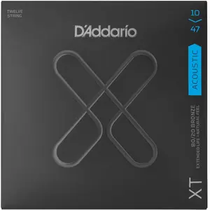 Comparateur de prix : D'Addario XTABR1047-12 - jeu guitare acoustique XT bronze - 12-String Light, 10-47