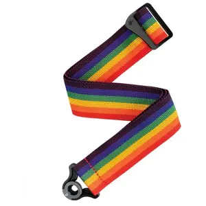 D'Addario Sangle de guitare en polypropylène avec verrouillage automatique Arc-en-ciel