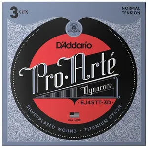 Comparateur de prix : D'addario EJ45TT-3D - Pack de 3 jeux de cordes guitare classique - Ten...