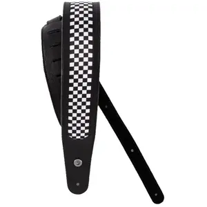 Non communiqué Sangles et courroies D'Addario And Co Hybrid Leather Guitar Strap, Checkered