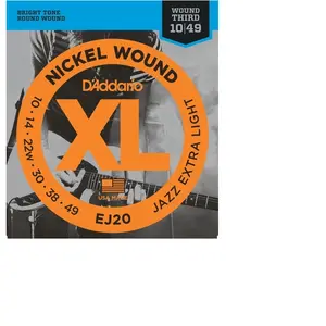 D'Addario EJ20 Nickel Wound Electric Guitar Strings, Jazz Extra Light, 10-49