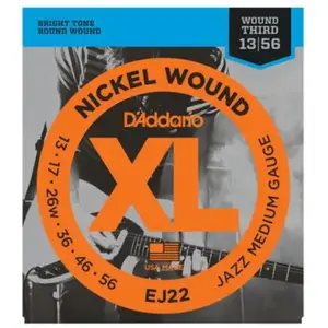 Comparateur de prix : D'Addario And Co EJ22 Nickel Wound Jazz Medium 13-56 Autres jeux électriques
