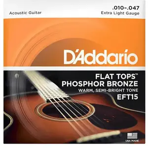 Comparateur de prix : D'Addario And Co EFT15 Flat Tops Phosphor Bronze Extra Light 10-47 Jeux de cordes folk 010