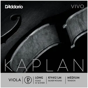 D'Addario KV412 LM - Corde seule (ré) alto Vivo, diapason long, Medium