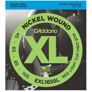 Comparateur de prix : D'Addario EXL165SL Nickel Wound Super Long Scale Regular Light Top 45-105