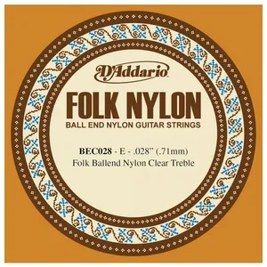 Daddario BEC028, nylon translucide, à boule, .028 - Corde au détail guitare acoustiqueVendu parwoodbrass