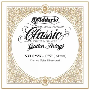 Comparateur de prix : D'addario NYL025W Filé Plaqué Argent 025 - 1 Corde au détail