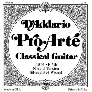Comparateur de prix : D'Addario And Co J4506 PRO-arte Nylon Normal Sixth String Cordes classique à l'unité
