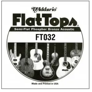 Comparateur de prix : D'Addario And Co FT032 Semi-Flat Phosphor Bronze 32 Cordes folk à l'unité