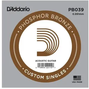 Comparateur de prix : D'Addario Corde au détail Guitare acoustique Filée Phosphore Bronze 039 - PB039