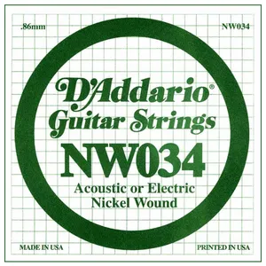Corde au détail D'addario NW034 - guitare électrique - Filet rond 034 pas cher