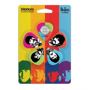 Comparateur de prix : D'Addario 1CWH2-10B6 - 10 Médiators guitare The Beatles Sgt. Pepper's - Light