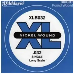 D'Addario And Co XLB032 Nickel Wound Single String Long Scale 32 Cordes basses à l'unité