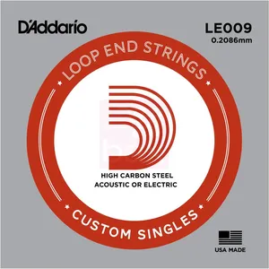 Corde au détail Banjo D'addario à Boucle Acier Plein 009 - LE009