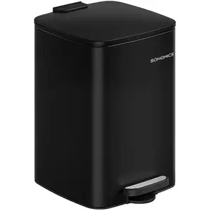 SONGMICS Poubelle de cuisine à pédale en acier, Noir d'Encre / 20 L pas cher