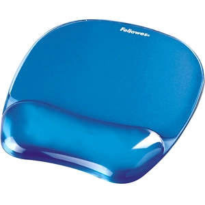 Fellowes Tapis de Souris Repose Poignet Crystal Gel, Tapis de Souris Ergonomique, en Gel Transparent Bleu pas cher
