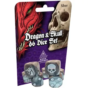 Dragon & Skull Dice Pack Silver  - Steve Jackson Games Dés  - SJG-5900-15 