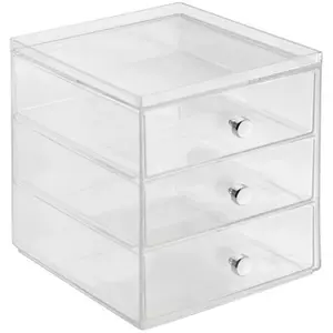 InterDesign Boite de rangement pour cosmétiques 3 tiroirs - Transparent