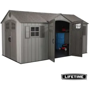 Lifetime - Abri de Jardin Rough Cut Double Entree 4.57 x 2.44 m pehd 30318