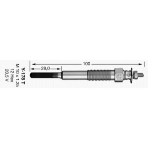 1 Bougie De Préchauffage Métallique Standard Ngk Y178t pas cher