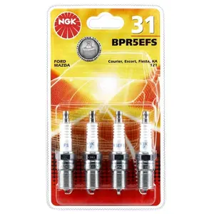 NGK Jeu de 4 bougies d'allumage pour FORD: Orion, Cougar, Mondeo, Ka, Escort, Fiesta, Courier & MAZDA: 121 (Ref: 95437)Vendu paroscaro