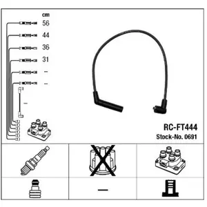 Kit de câbles d'allumage RC-FT444 NGK RCFT444 pas cher