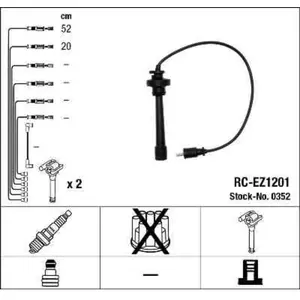 Comparateur de prix : NGK Jeu de câble d'allumage pour MAZDA: Premacy, MX5, MPV, 323 (Ref: 0352)