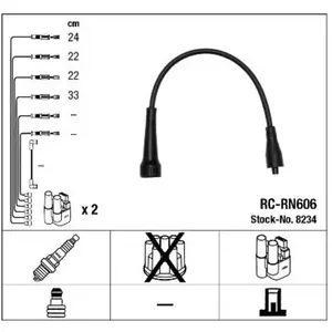 Comparateur de prix : Kit de câbles d'allumage RC-RN606 NGK RCRN606