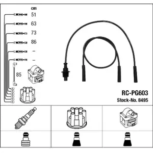Comparateur de prix : NGK Jeu de câble d'allumage pour PEUGEOT: 309, 205 (Ref: 8495)