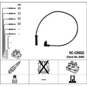 Comparateur de prix : Kit de câbles d'allumage RC-CR602 NGK RCCR602
