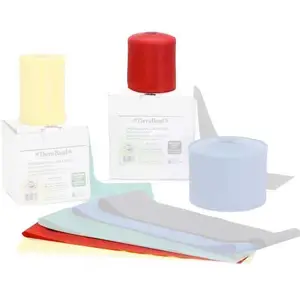 Theraband Thera-Band sans latex Bande résistance moyenne Rouge 22 m Boîte distributrice pas cher