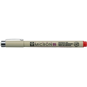 Comparateur de prix : Feutre Fineliner - SAKURA - PIGMA MICRON 05 - Tracé 0,45 mm - Couleur Rouge - Pointe Fine