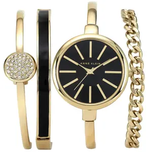Coffret Montre et Bracelet Acier Doré Anne Klein AK-1470GBST pas cher