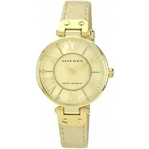 Montre Anne Klein AK-1012GMGD - Bracelet Cuir Doré Boîtier Aluminium D... pas cher
