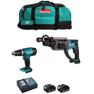 MAKITA Kit DLX2025M (DHP453 DHR202 2 x 4,0 Ah DC18RC LXT600) TU pas cher