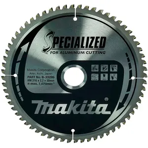 Comparateur de prix : Lame carbure MAKITA B-33299 Specialized pour aluminium 216 x 30 x 64 dents