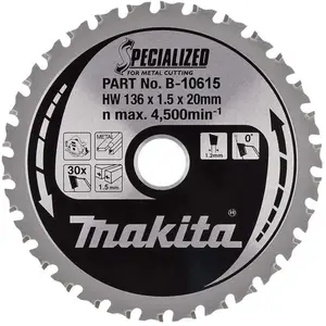 Comparateur de prix : Lame de scie circulaire métal 136 x 20mm 30 dents Specialized Makita