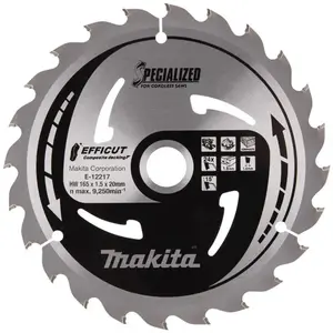 Comparateur de prix : Makita Lame de scie Efficut TCT 165 x 20 x 24 Dents E-12142